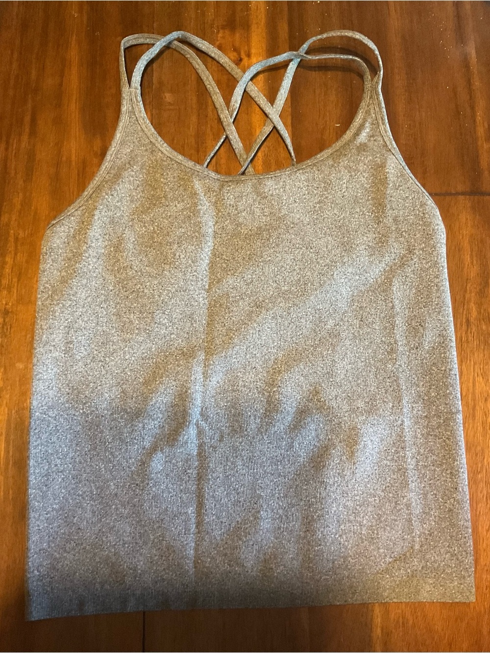Shimmery Silver Crisscross Strappy Tank Top